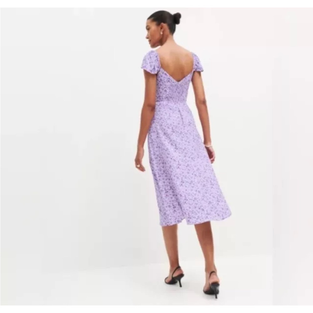 Reformation Purple Floral Midi Dress View 4